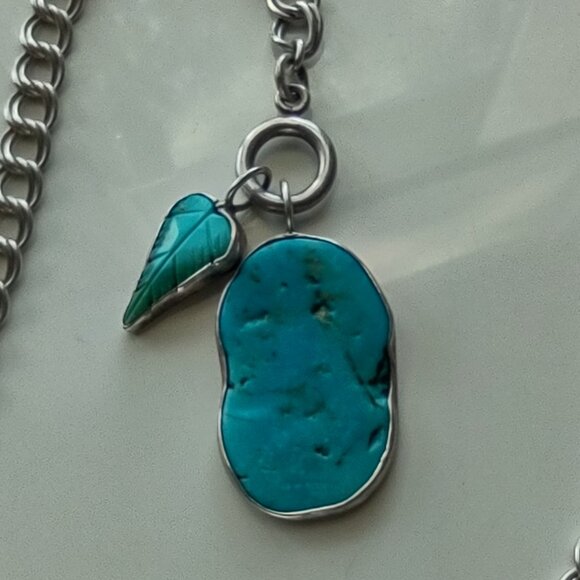 Amy Kahn Russell AKR Sterling Silver Turquoise Necklace - 16".  50 grams - Picture 13 of 14